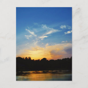 Cartão Postal Montanha lago Sunset