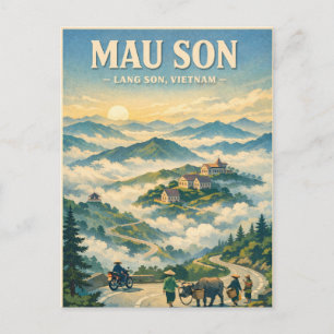 Cartão Postal Montanha Mau Son, Lang Son, Vietnã Viagem