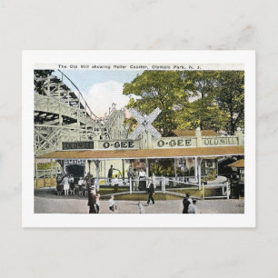 Cartão Postal Montanha-russa, Parque Olímpico, Irvington NJ Anti