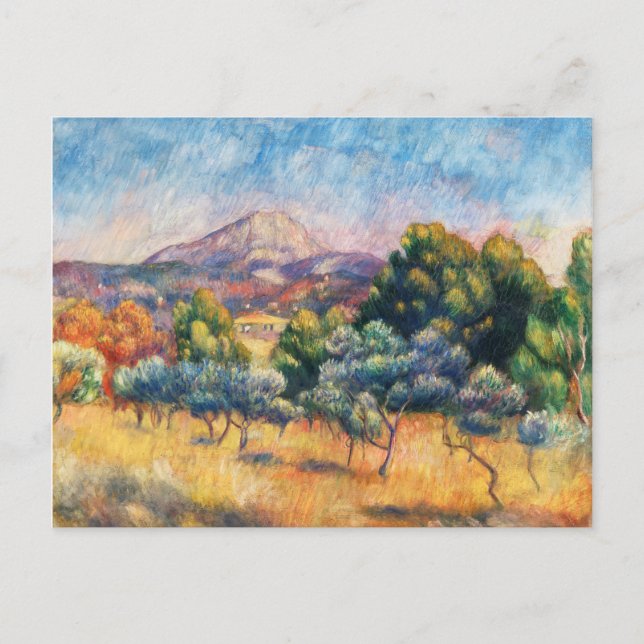 Cartão Postal Montanha Sainte-Victoire Paysage por Renoir (Frente)