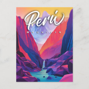 Cartão Postal Montanha Vibrante do Peru: Uma Viagem Contemporâne