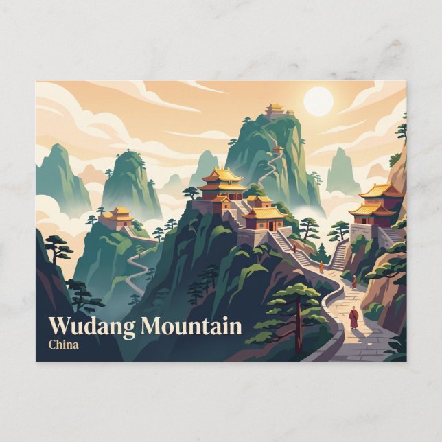 Cartão Postal Montanha Wudang China (Frente)