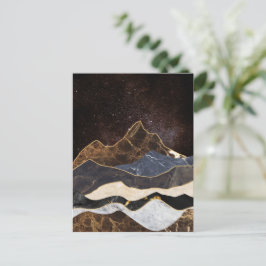 Cartão Postal Montanhas abstrato Marble Sob Céu Estrelado