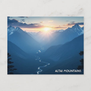 Cartão Postal Montanhas Altai viagem à Mongólia
