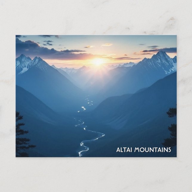Cartão Postal Montanhas Altai viagem à Mongólia (Frente)
