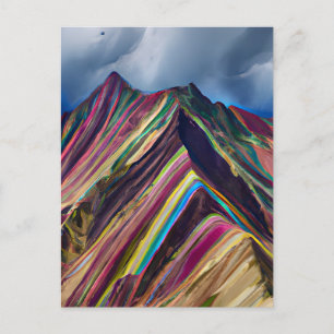 Cartão Postal Montanhas arco-íris, também conhecidas como Montañ