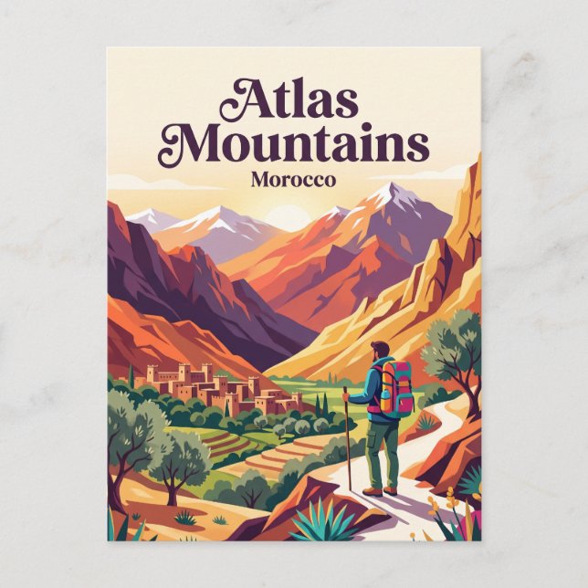 Cartão Postal Montanhas Atlas Marrocos (Frente)
