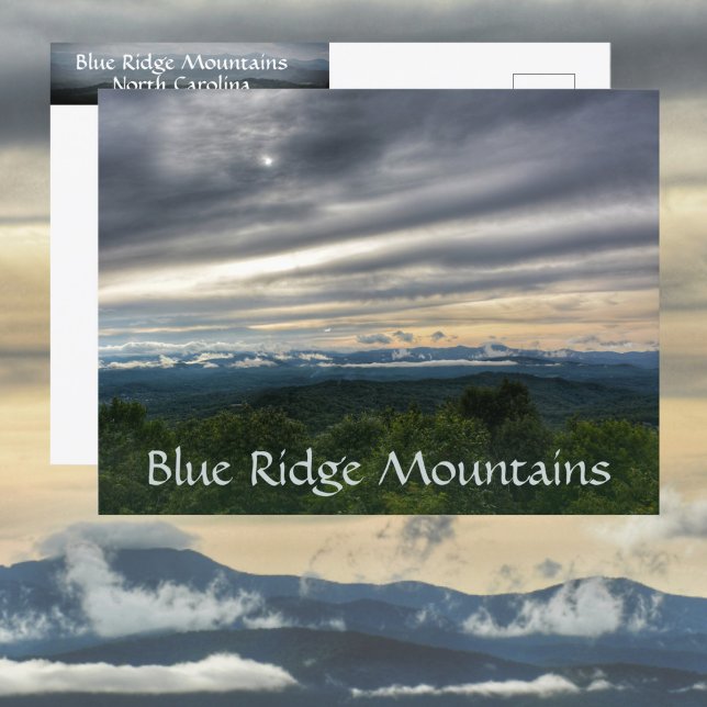 Cartão Postal Montanhas Blue Ridge Carolina do Norte Céu Dramáti (Criador carregado)