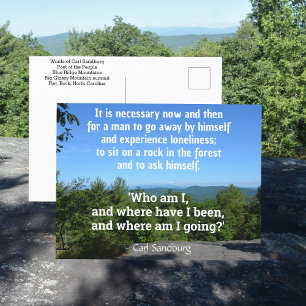 Cartão Postal Montanhas Blue Ridge Citação de Carl Sandburg