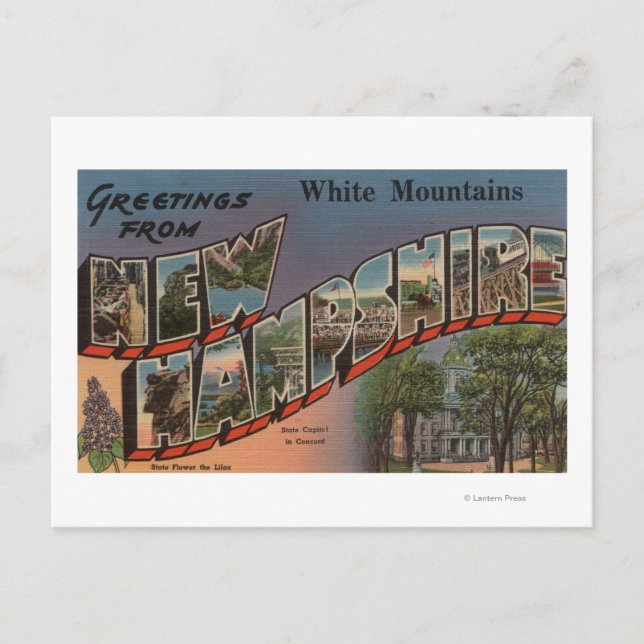 Cartão Postal Montanhas brancas, New Hampshire 3 (Frente)