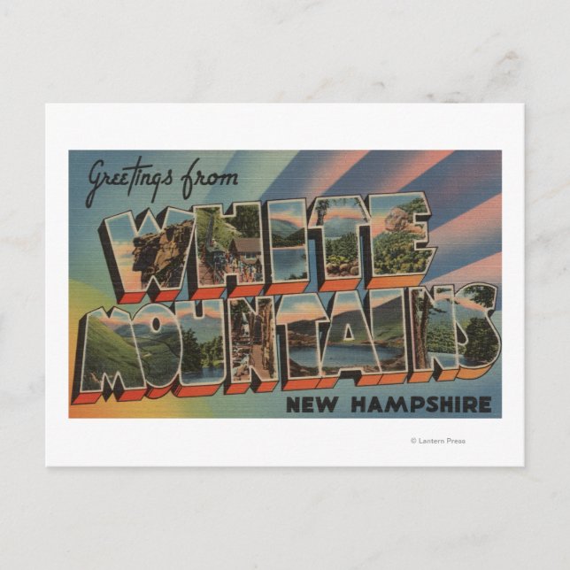 Cartão Postal Montanhas brancas, New Hampshire 4 (Frente)