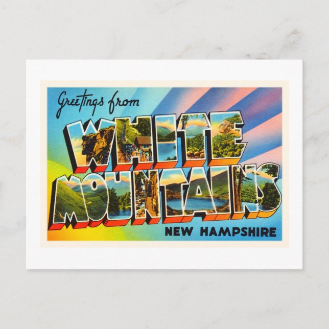 Cartão Postal Montanhas brancas New Hampshire NH Viagem Souvenir (Frente)