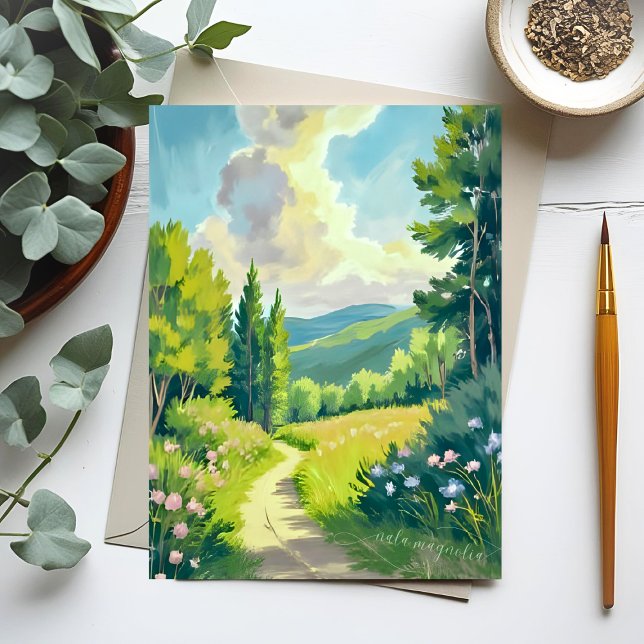 Cartão Postal Montanhas brancas | Nova Pintura Paisagem de Hamps (Criador carregado)