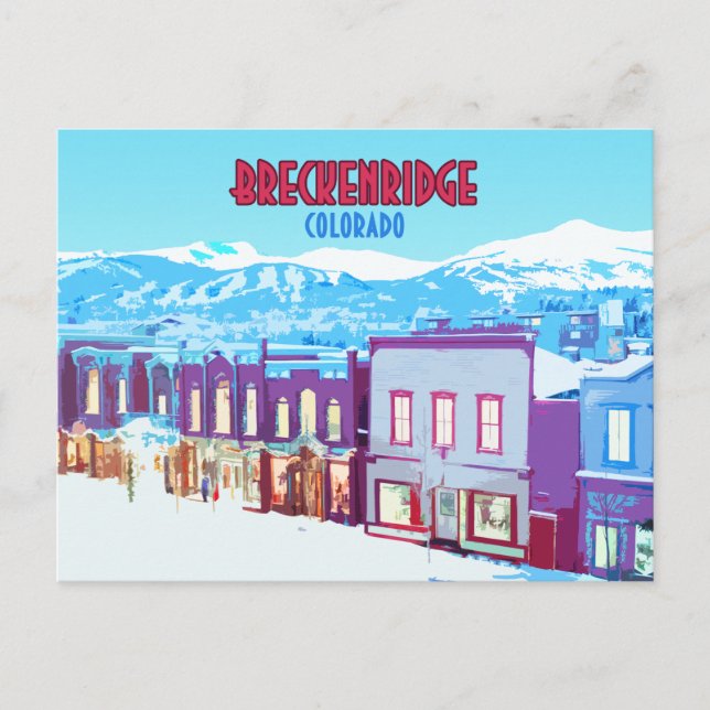 Cartão Postal Montanhas Centros de Breckenridge Colorado (Frente)
