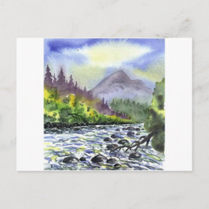Cartão Postal Montanhas Céu Pintura Destino Natureza Artística