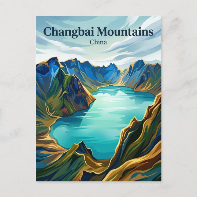 Cartão Postal Montanhas Changbai China (Frente)