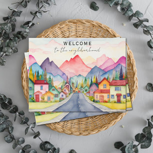 Cartão Postal Montanhas Coloridas Bem-vindos ao Bairro