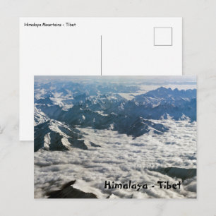 Cartão Postal montanhas do Himalaia sob nuvens - Tibete