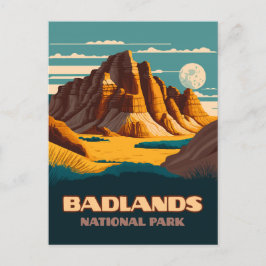 Cartão Postal Montanhas do Parque Nacional das Badlands Retro