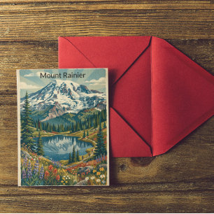 Cartão Postal Montanhas do Parque Nacional Mount Rainier Vintage