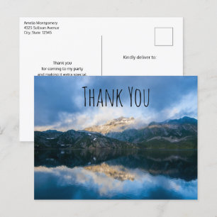 Cartão Postal Montanhas e Lago Natureza Cênica Foto Obrigado