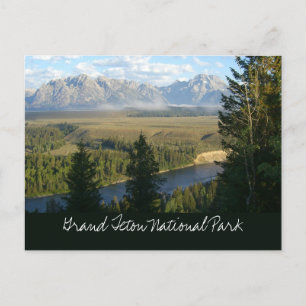 Cartão Postal Montanhas e Rio Jackson Hole