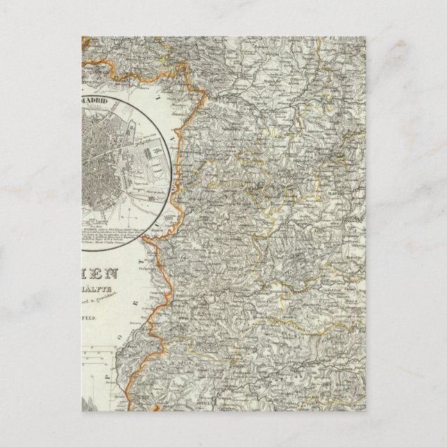 Cartão Postal Montanhas e rios de Madrid (Frente)