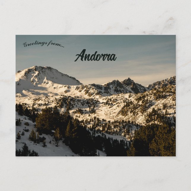 Cartão Postal Montanhas em Andorra (Frente)