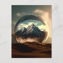 Cartão Postal Montanhas em um globo de bolhas