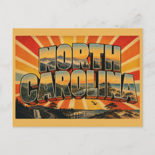 Cartão Postal Montanhas Florestas Costa Arte da Carolina do Nort