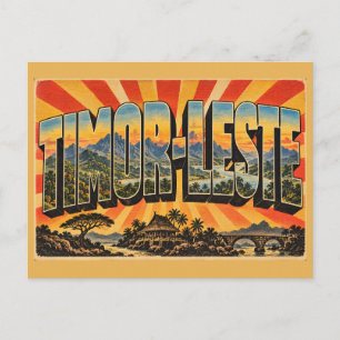 Cartão Postal Montanhas Florestas Rios de Timor-Leste Vintage 