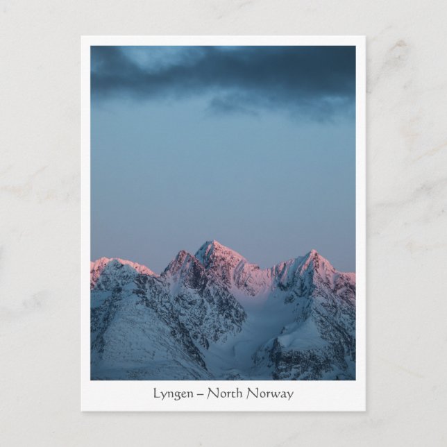 Cartão Postal Montanhas Lyngen Noruega (Frente)