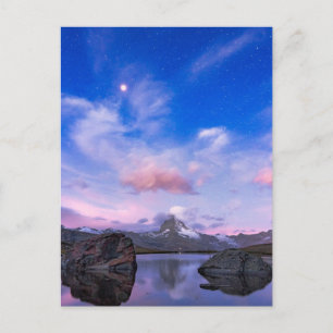 Cartão Postal Montanhas Matterhorn & Lake Stellisee