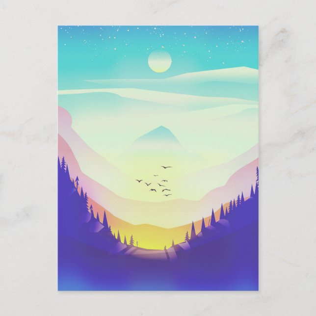 Cartão Postal Montanhas Nebulosas (Frente)