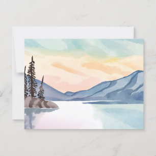 Cartão Postal Montanhas Nebulosas   Aquarela do Lago Tahoe