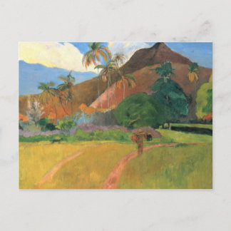 Cartão Postal Montanhas no Taiti - Paul Gauguin