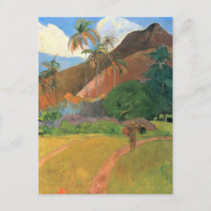 Cartão Postal Montanhas no Taiti - Paul Gauguin