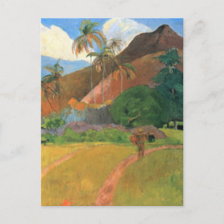 Cartão Postal Montanhas no Taiti - Paul Gauguin