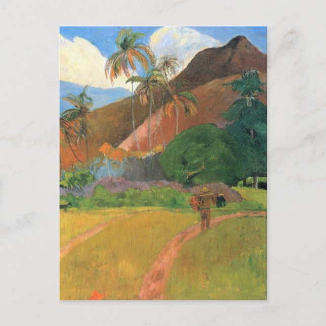 Cartão Postal Montanhas no Taiti - Paul Gauguin (Frente)