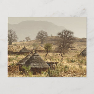 Cartão Postal Montanhas Nuba, aldeia de Nugera