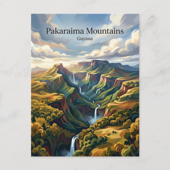 Cartão Postal Montanhas Pakaraima Guiana (Frente)