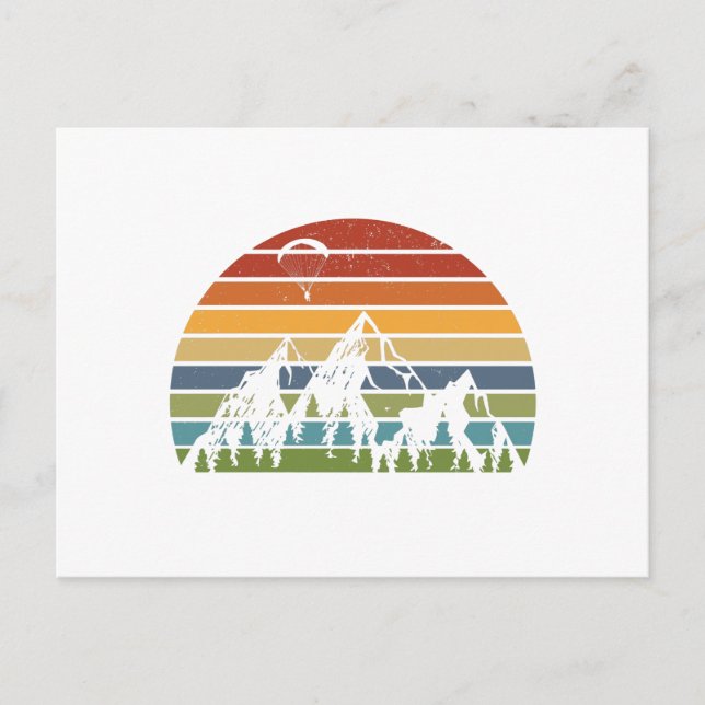 Cartão Postal Montanhas Parapente | Oferta de Paraglider para es (Frente)