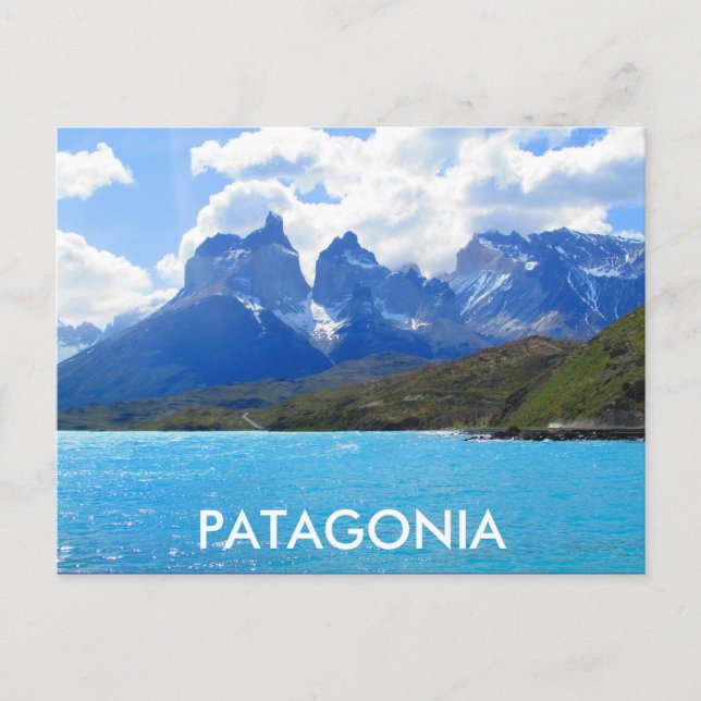 Cartão Postal montanhas patagonia lago (Frente)