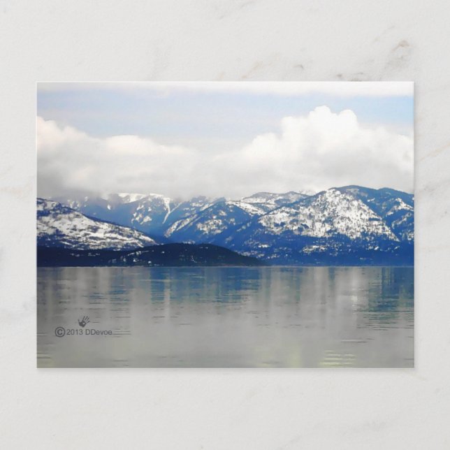 Cartão Postal Montanhas Pelo Lago (Frente)