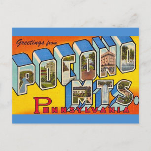 Cartão Postal Montanhas Pocono Vintage 