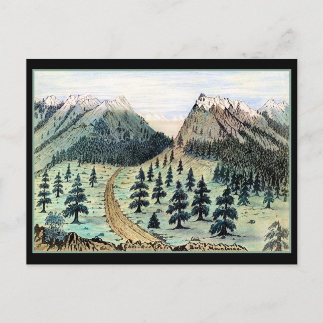 Cartão Postal Montanhas Rochosas Cherokee Pass (Frente)