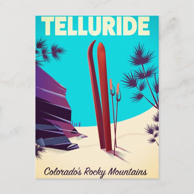 Cartão Postal Montanhas Rochosas Telluride Ski (Frente)