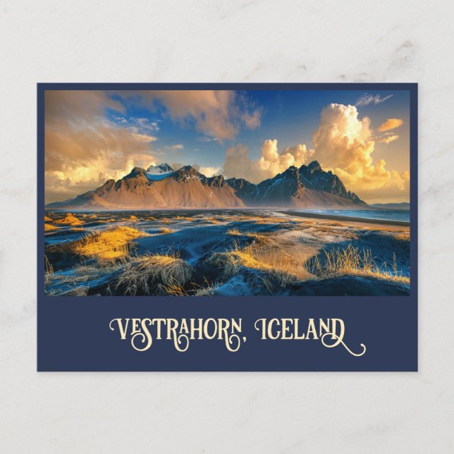 Cartão Postal Montanhas Vestrahorn, Islândia (Frente)