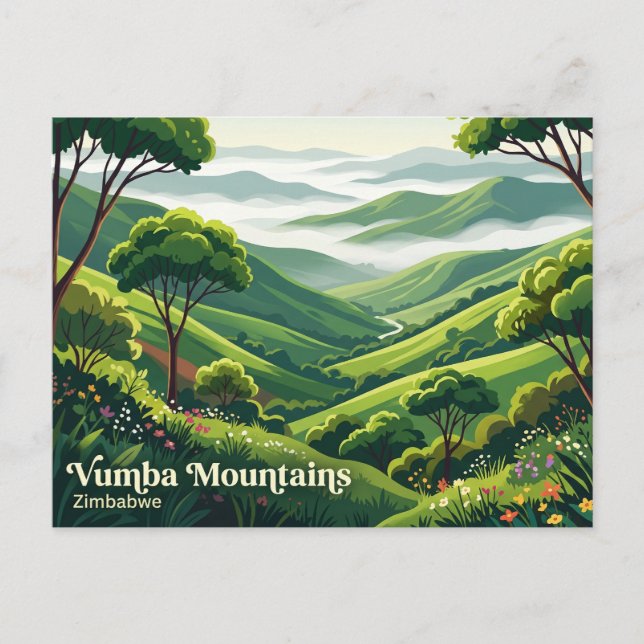 Cartão Postal Montanhas Vumba Zimbábue (Frente)