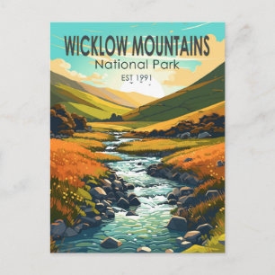 Cartão Postal Montanhas Wicklow National Park Irlanda River Art